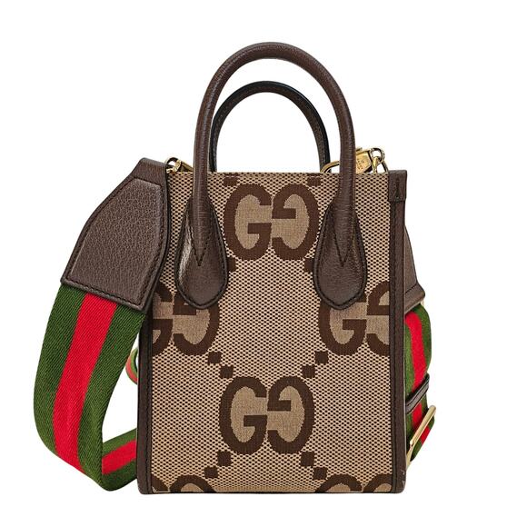 Gucci Monogram Jumbo GG Web Mini Vertical Tote - Picture 1 of 9